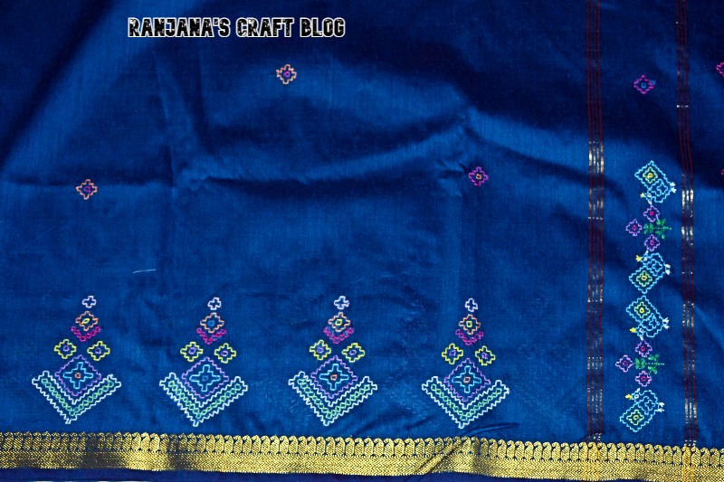 Hand embroidered saree