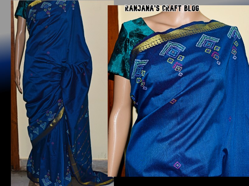 Hand embroidered saree