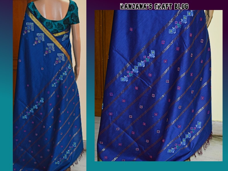 Hand embroidered saree