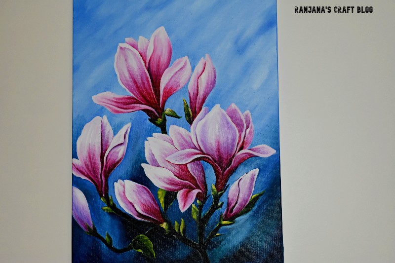 Floral Acrylic Painting On Canvas - Learning - Ranjana's Craft Blog