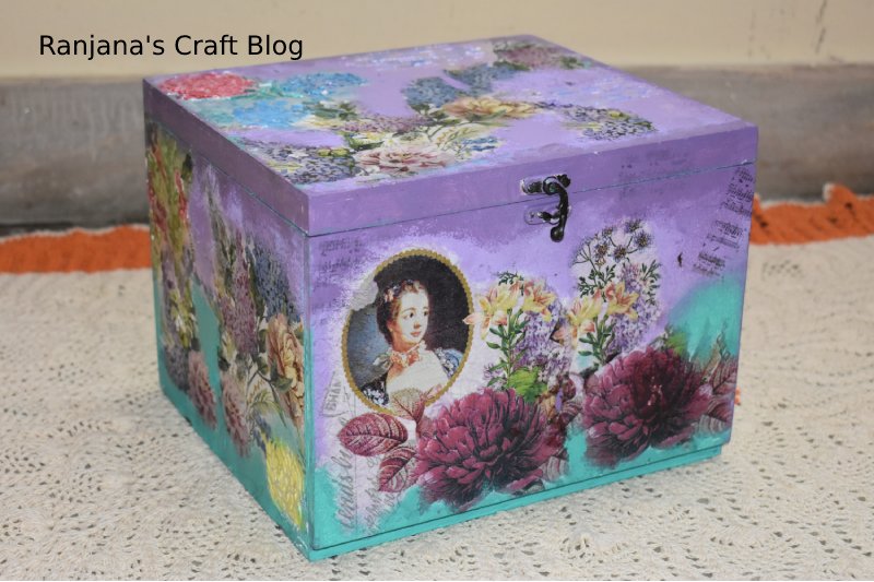 Decoupage on jewelry box