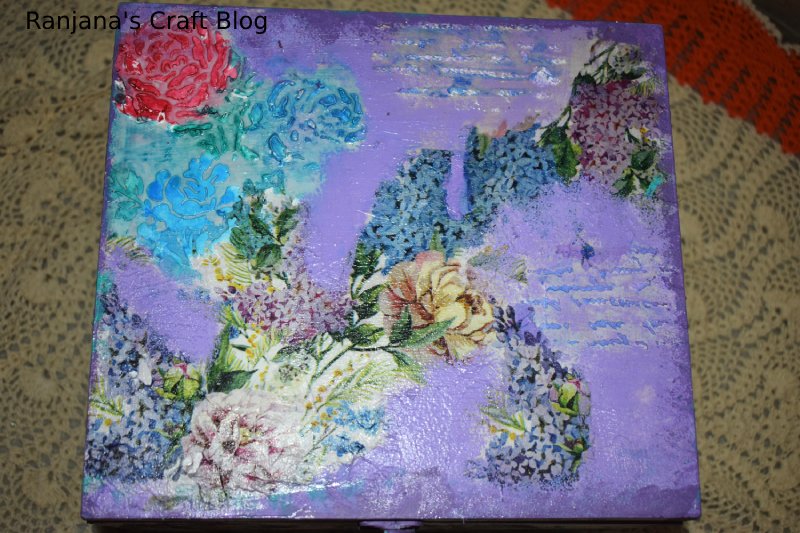 Decoupage on jewelry box