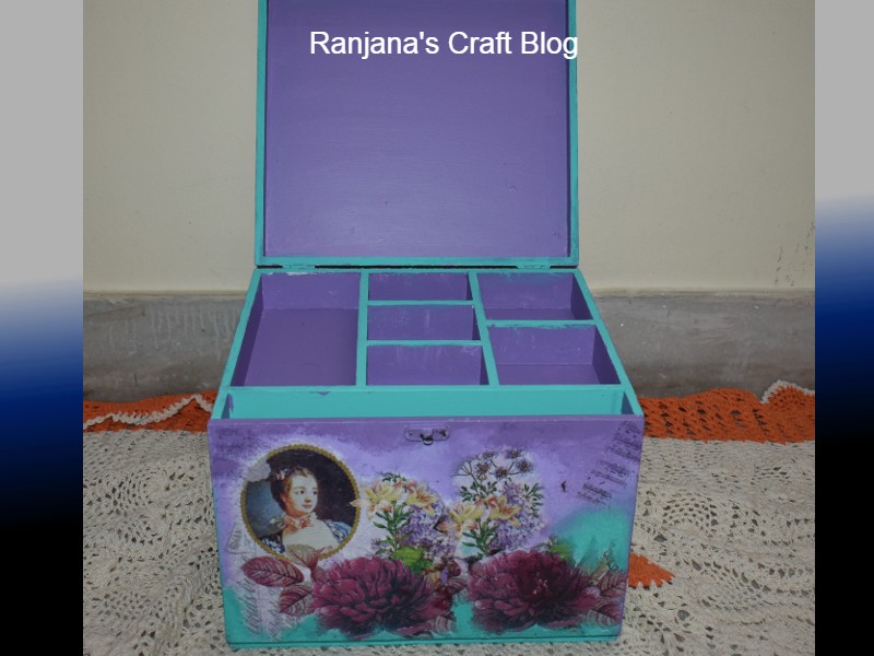 Decoupage on jewelry box