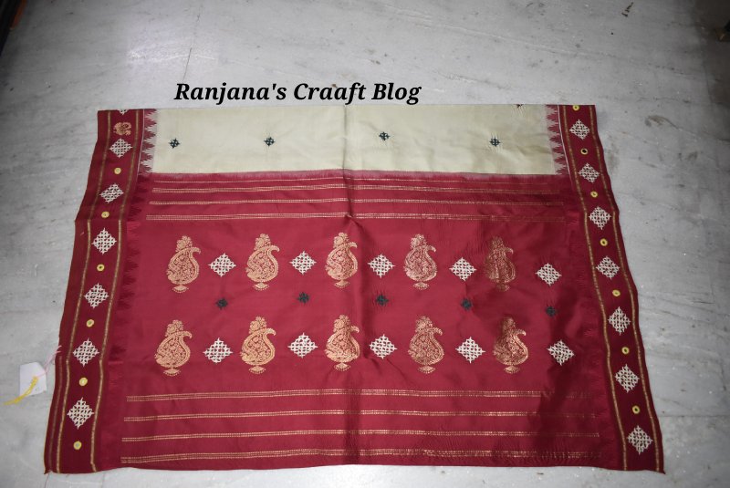 Kutchwork embroidery on saree