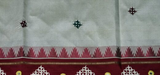 Kutchwork embroidery on saree