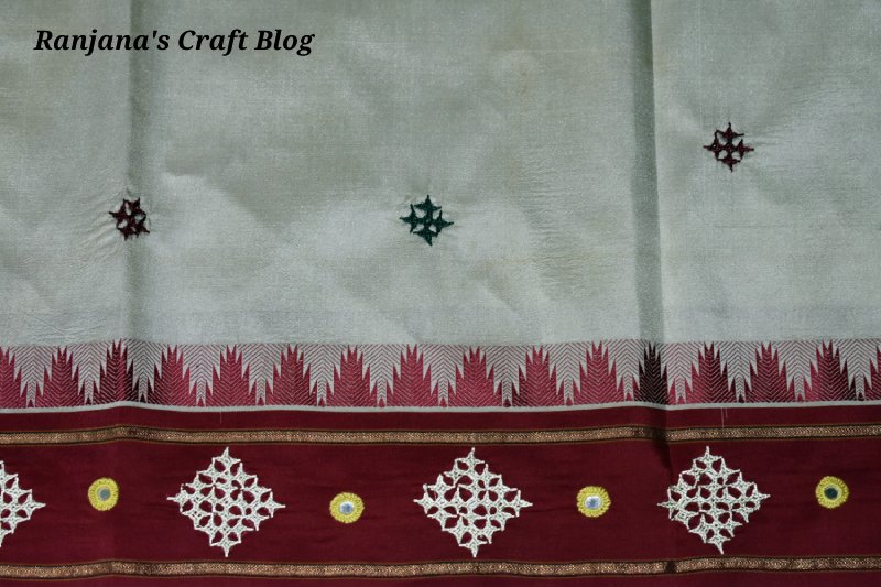 Kutchwork embroidery on saree