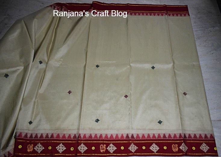 Kutch embroidery on saree