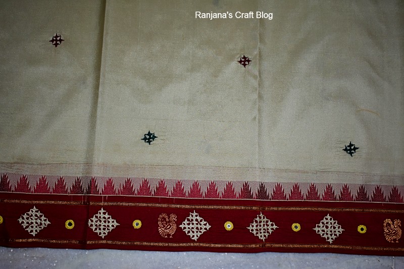Kutchwork embroidery on saree