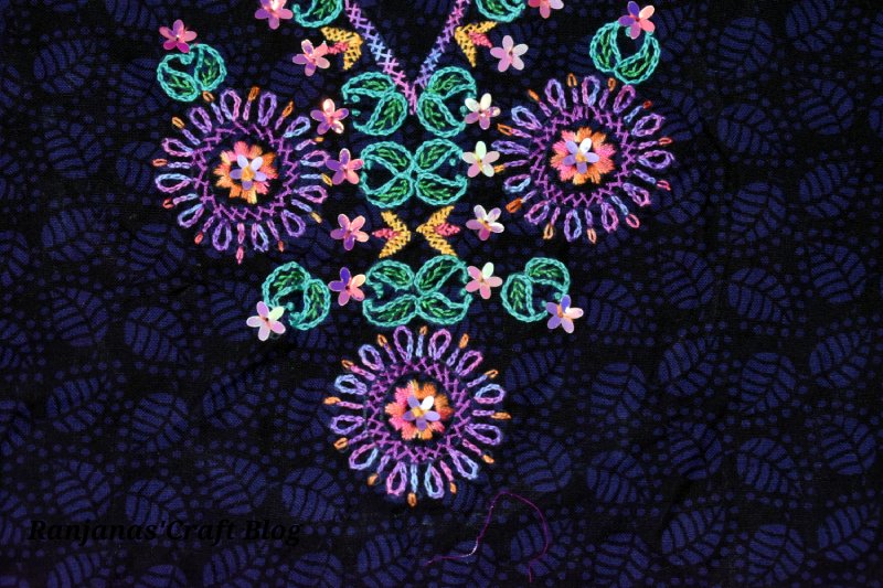 Chain stitch embroidery