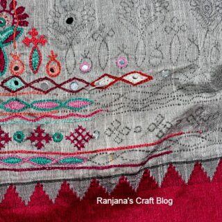 Hand embroidery on saree