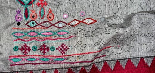 Hand embroidery on saree