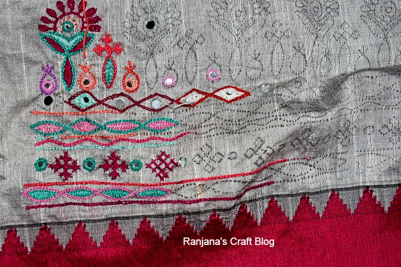 Hand embroidery on saree