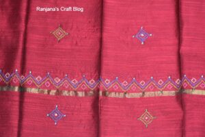 Green - Gavanti Kasuti Embroidery Handloom Maheshwari Silk Dupatta