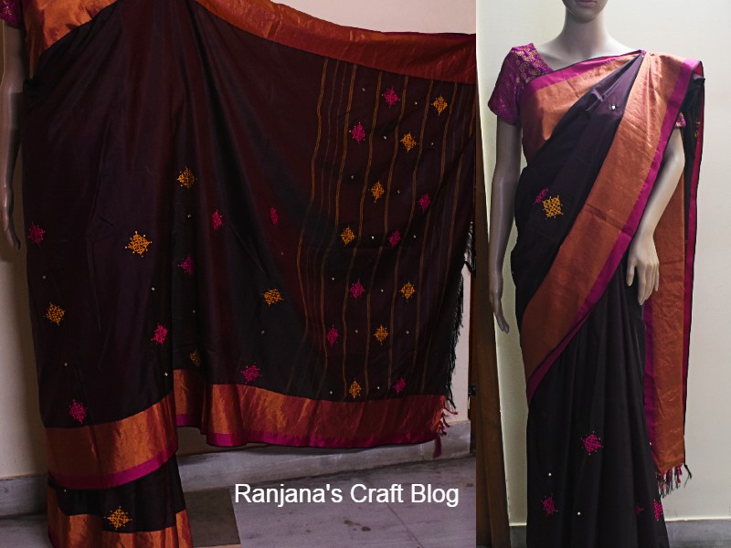 Kutchwork on saree