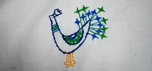 Peacock with Kutch embroidery
