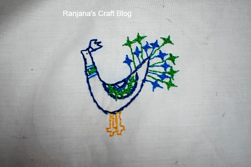 Peacock with Kutch embroidery