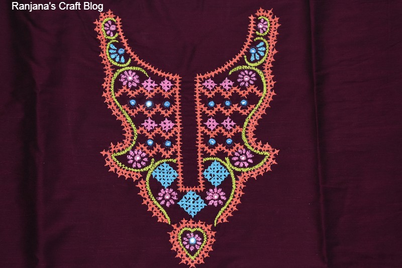 Kutchwork neck design