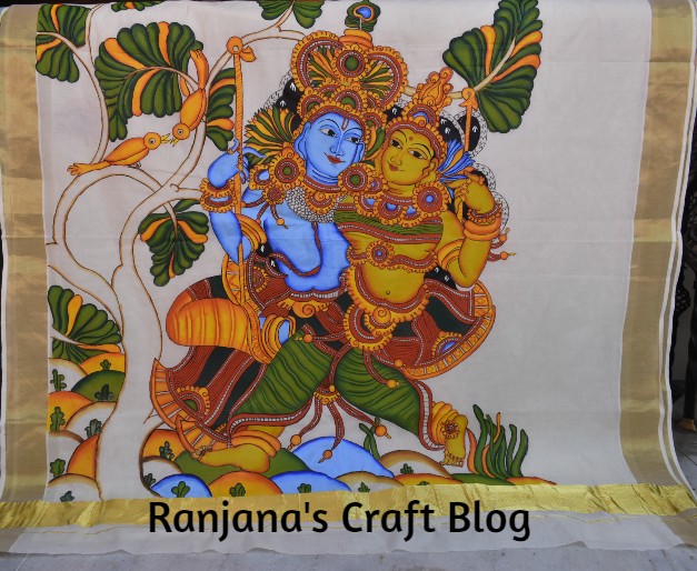 Kerala Mural On saree