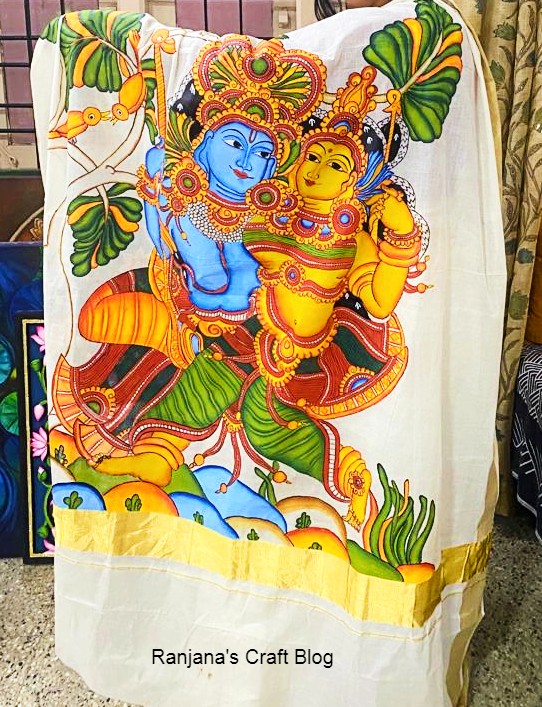 Kerala Mural On saree