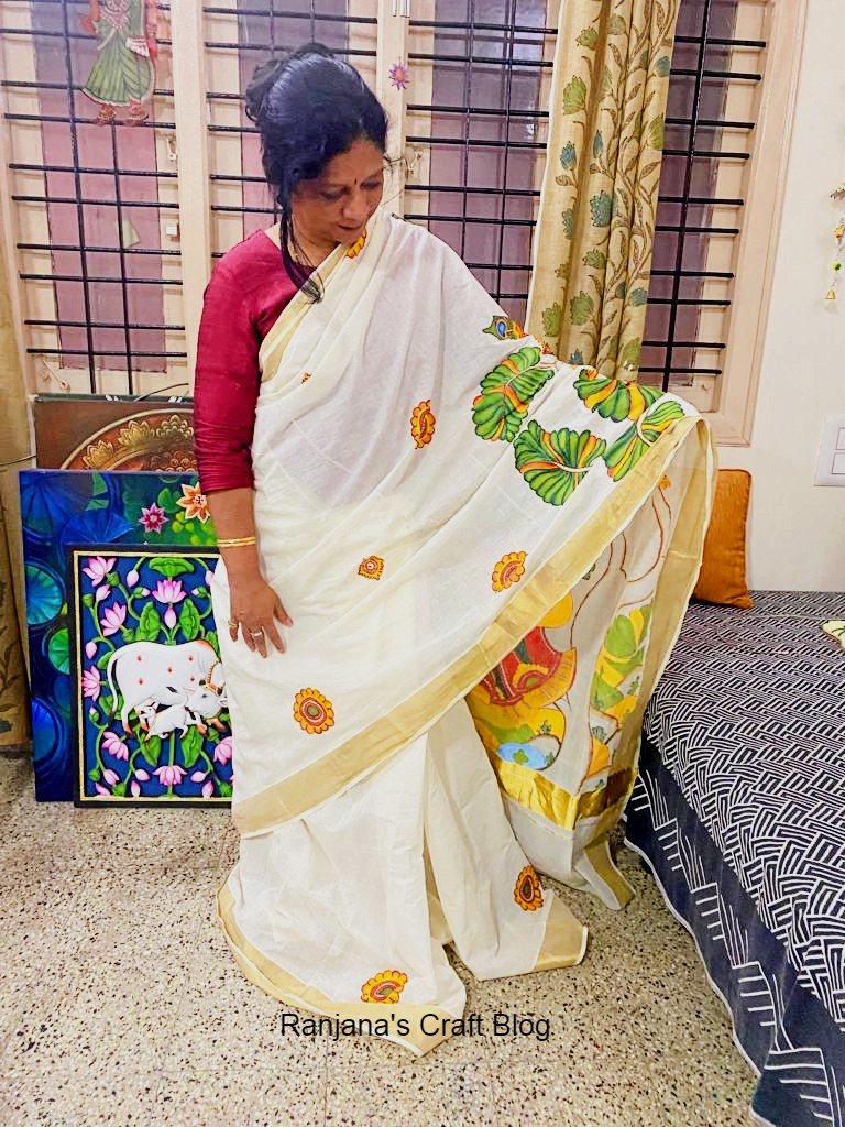 Kerala Mural On saree