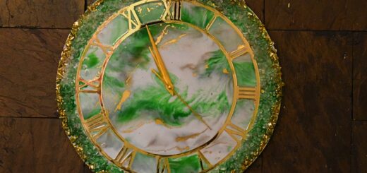 Resin art clock