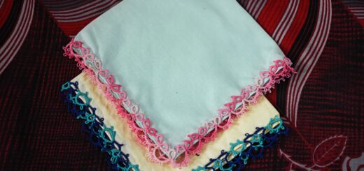 Tatted lace on hankies