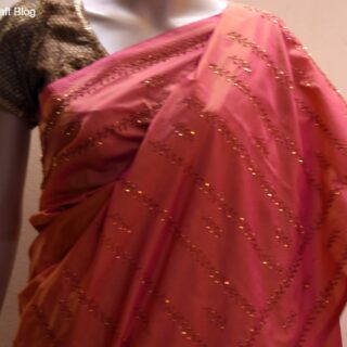 Hand embroidery on saree