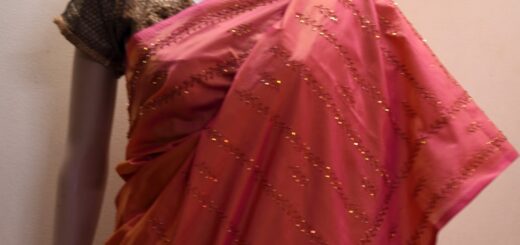Hand embroidery on saree