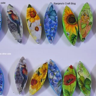 Decoupage on tatting shuttles