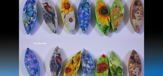 Decoupage on tatting shuttles