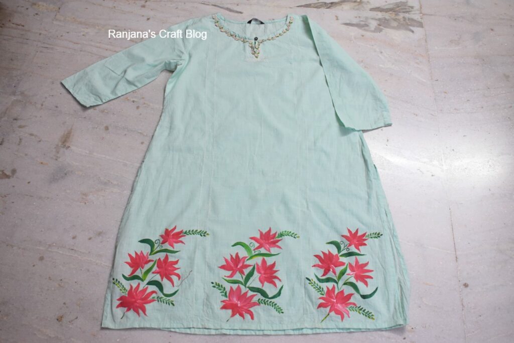 Fabric painting on Kurta