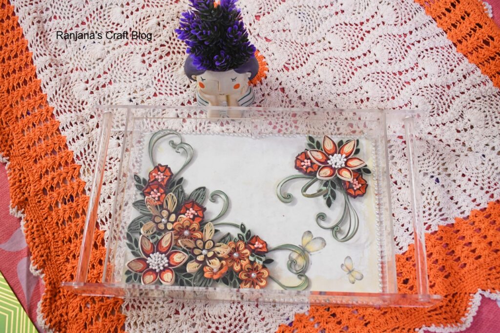 Quilling decoration on clay 