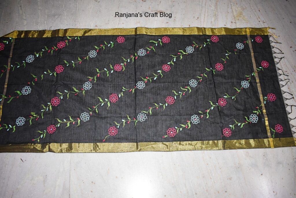 Duppata Design with Tatting Motif 