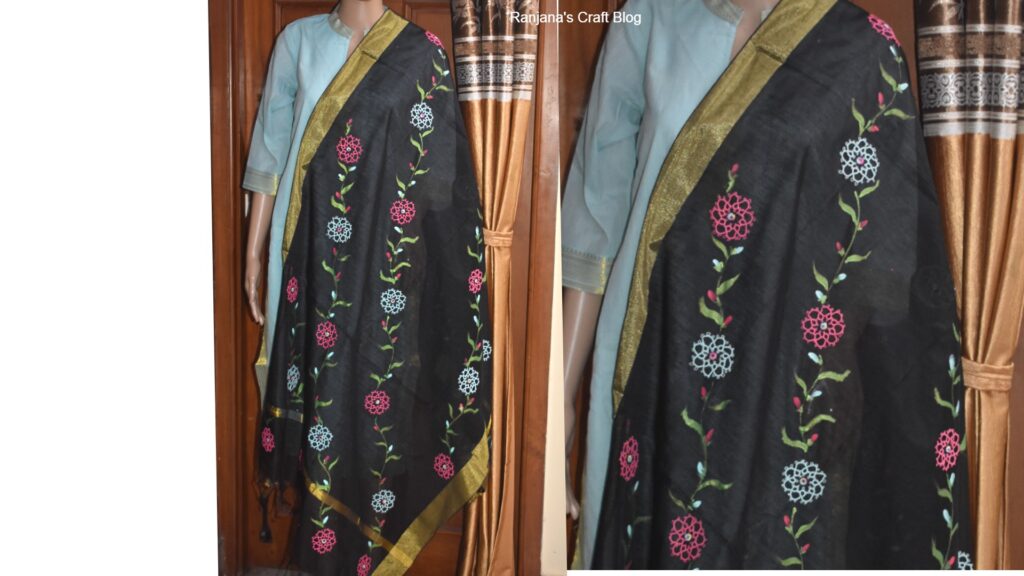 Tatting motif on duppatta