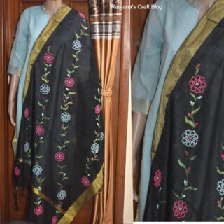 Tatting motif on duppatta