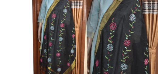 Tatting motif on duppatta