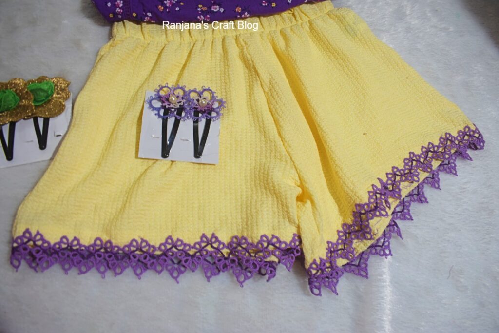 Tatting lace on kid's dress