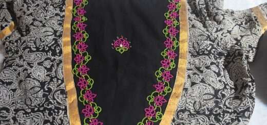 Tatting lace on the blouse