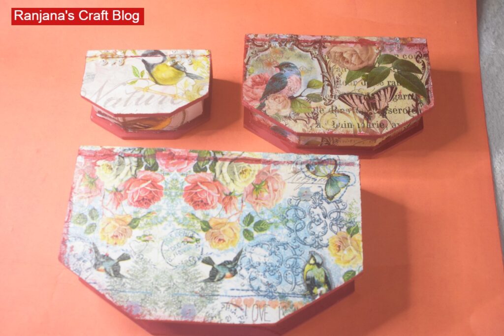 Decoupage on boxes