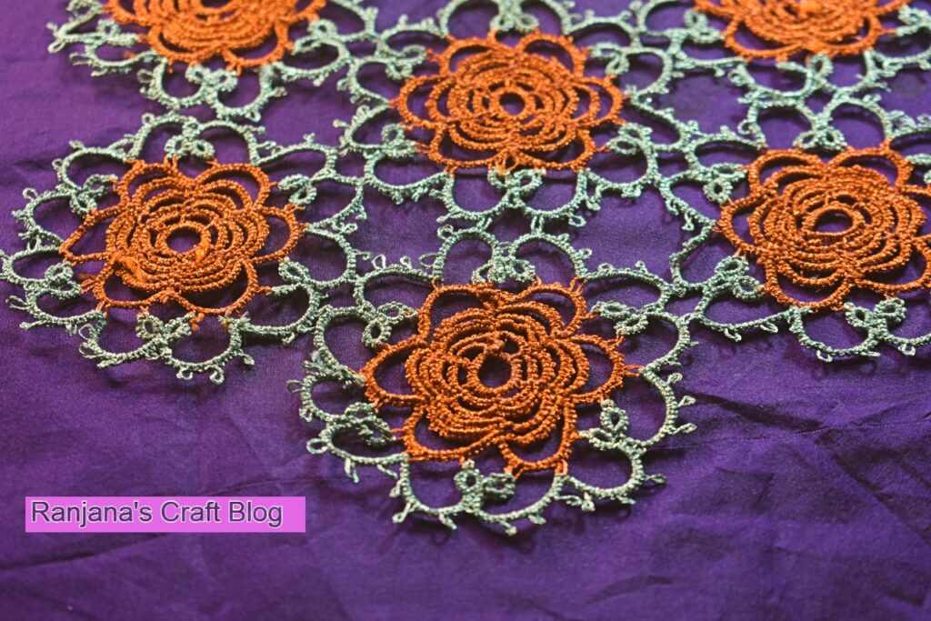 Tatting with zari thread