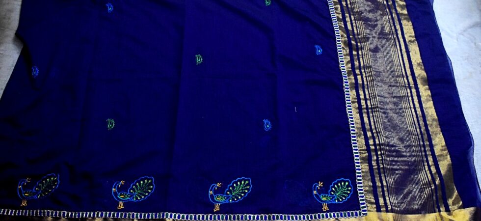 Plain saree transformation