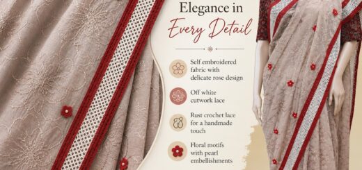 Saree design with lace
