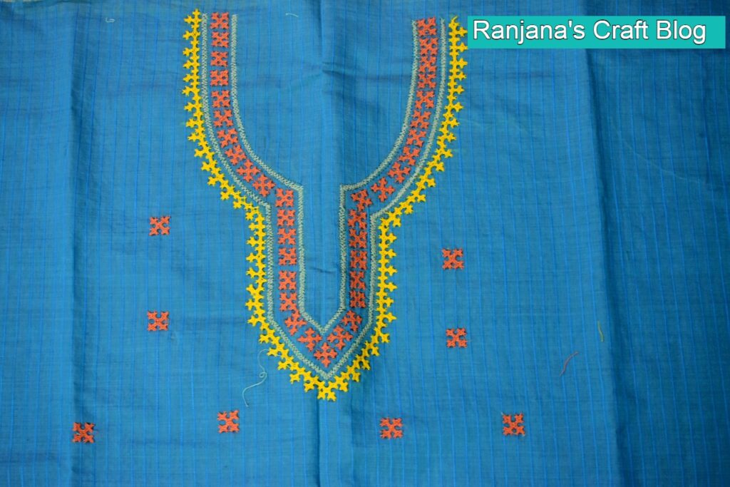 Kutchwork embroidery on Kurti