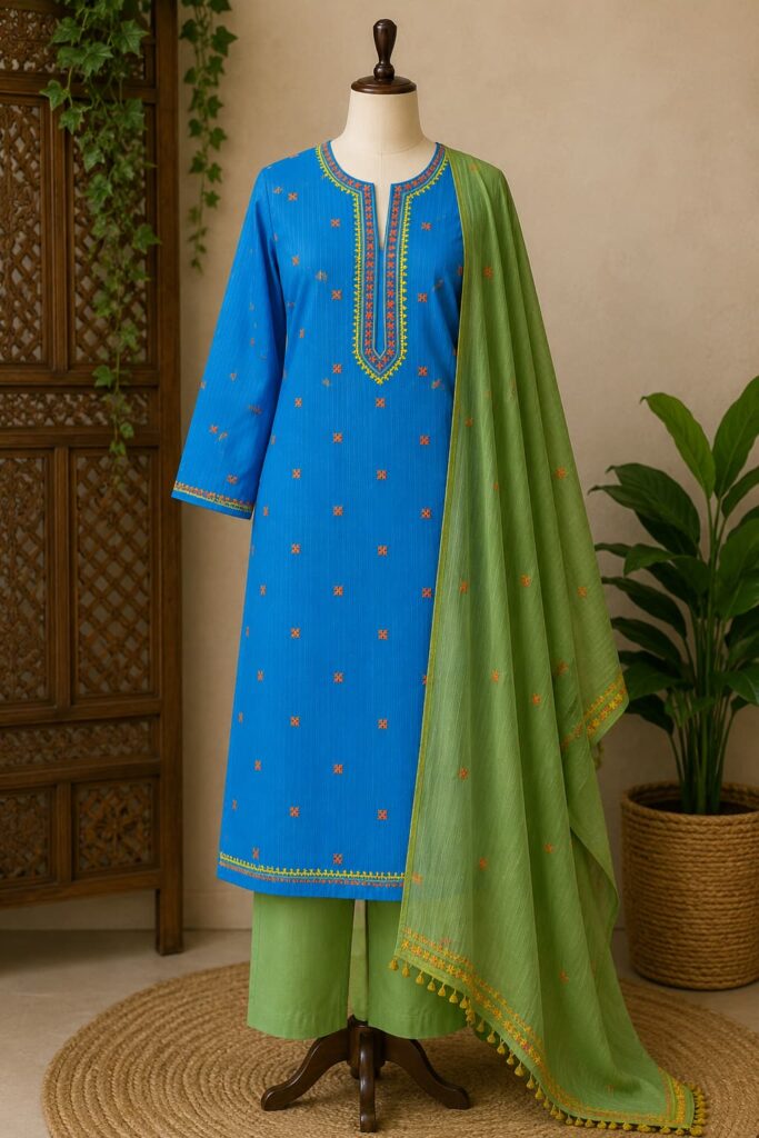 Kutchwork On Kurti