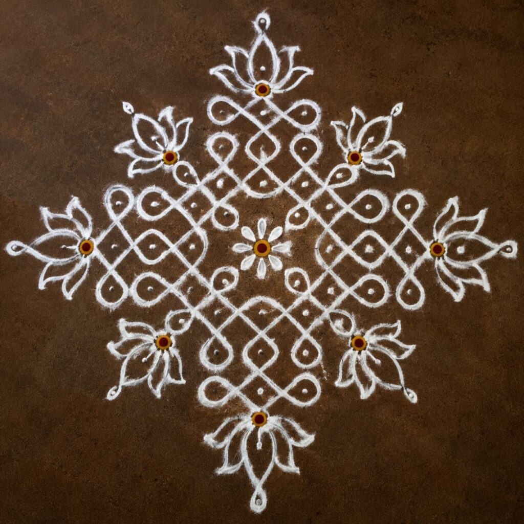 Kolam design embroidery