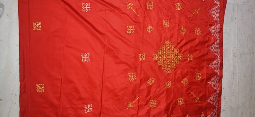 Kolam design on saree