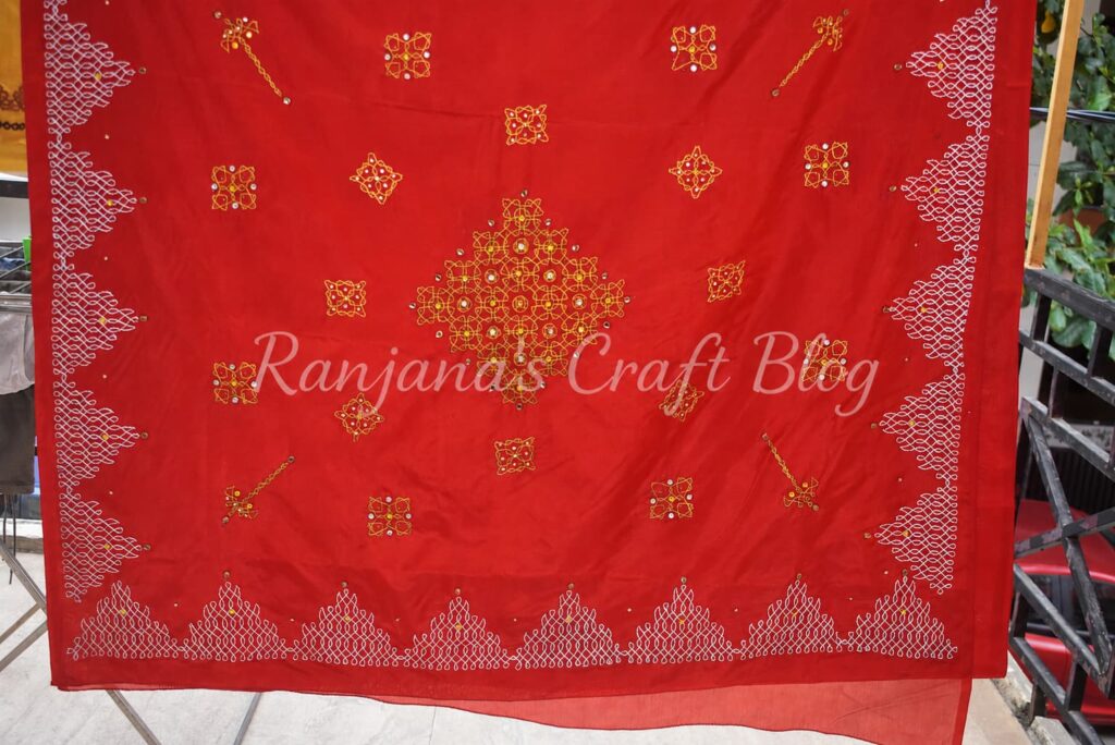 Hand embroidered saree