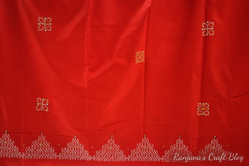 Kolam motifs on saree