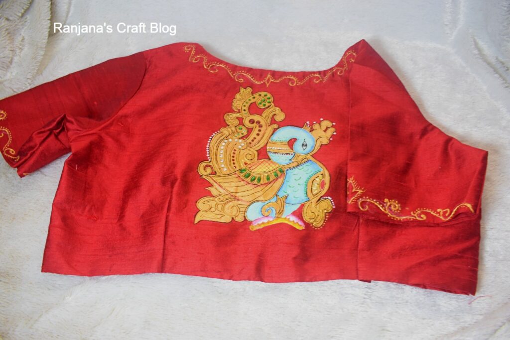 Tanjore painting on blouse