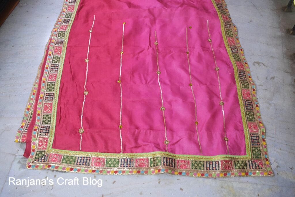 Pink designer saree